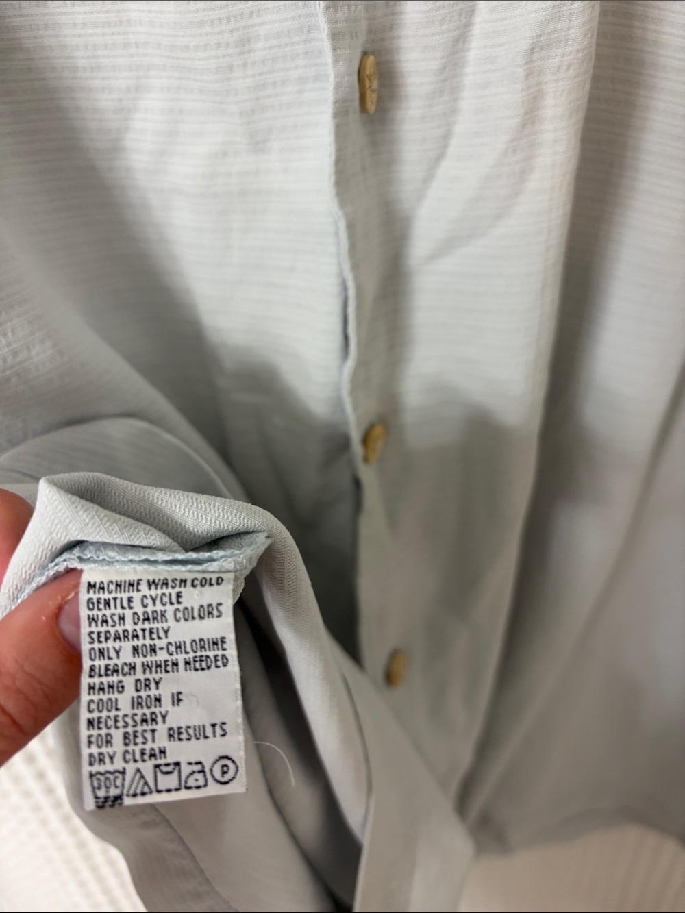 Tommy Bahama XL Light Blue Striped 100% Silk Short Sleeve Button Down - Picture 7 of 7
